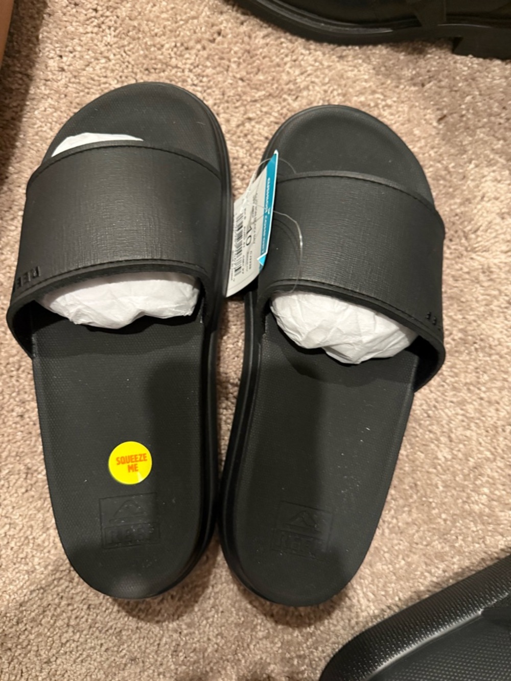 Reef Black Slide Cushion Bondi Bay Sandals